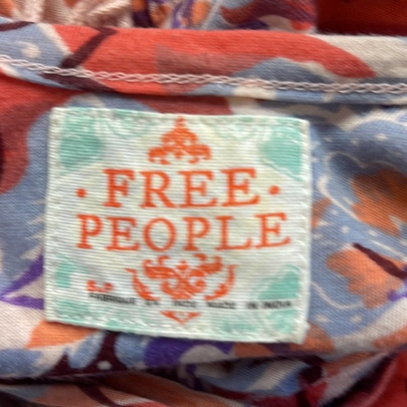 Free People Jeweled Dress Printed Beaded Tiered Ruffle Dress Size Small - Picture 7 of 8